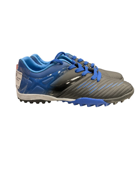 Vist Large View of Product Image Which is Used Vizari Soccer Turf Shoes Black And Royal Blue Junior 02.5