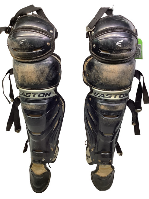 Vist Large View of Product Image Which is Used Easton GAMETIME AGE 15+ SHINGUARDS Catchers Leg Guards Black Adult