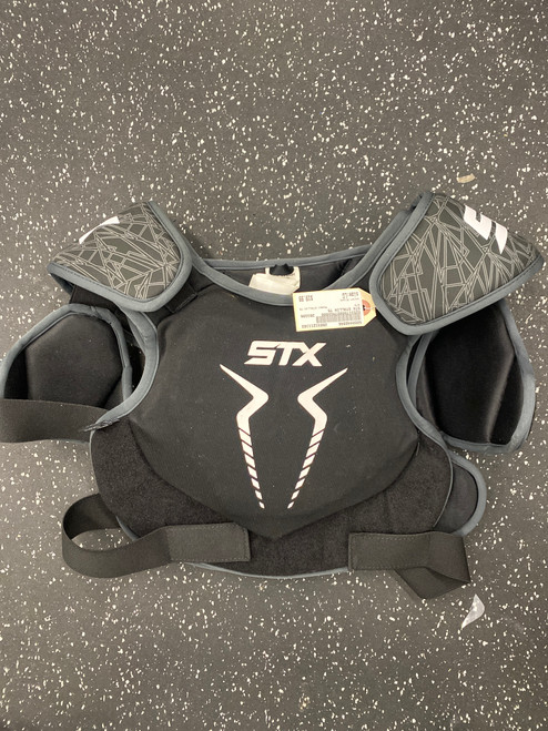 Vist Large View of Product Image Which is Used STX STALLIN 75 Lacrosse Shoulder Pads Black LG