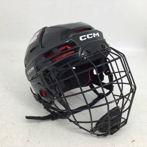 Vist Large View of Product Image Which is Used CCM TACKS 70 SR LG CAGE COMBO HOCKEY HELMET Helmet Cage Combo Black LG