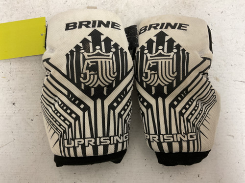 Vist Large View of Product Image Which is Used Brine UPRISING Lacrosse Arm Pads/Guards Black And White SM