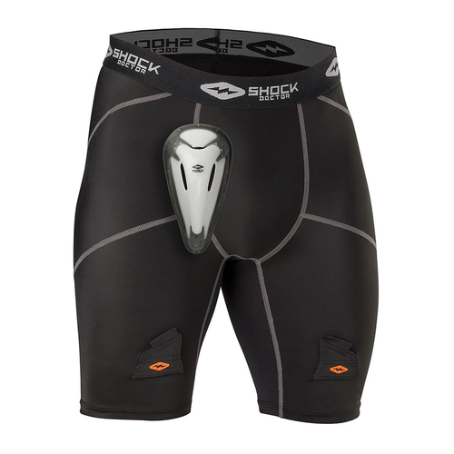 Vist Large View of Product Image Which is New Shock Doctor Compression Hockey Shorts with BioFlex Cup- Men's MD