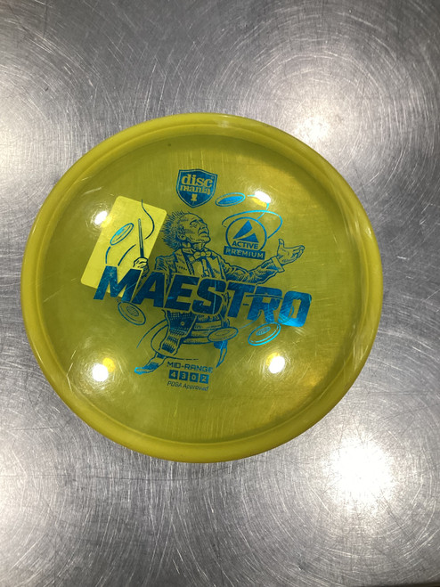 Vist Large View of Product Image Which is Used Discmania MAESTRO Disc Golf Mid Range Yellow