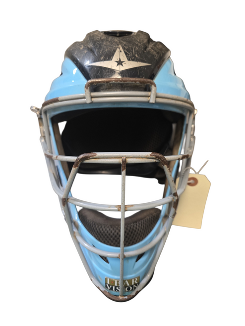 Vist Large View of Product Image Which is Used All-Star CATCHERS MASK Catchers Helmet w/Mask Carolina Blue MD