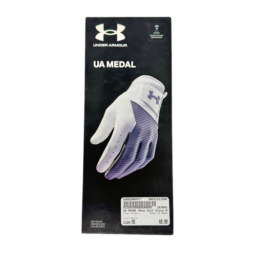 Vist Large View of Product Image Which is Used Under Armour UA MEDAL Men's Right Golf Glove White MD New Condition