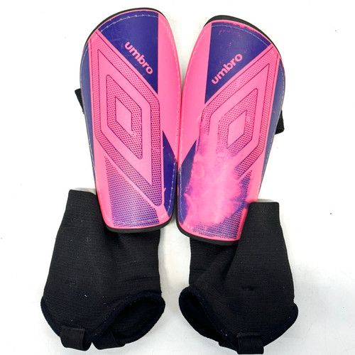 Vist Large View of Product Image Which is Used Umbro Soccer Shin Guards Junior Pink MD