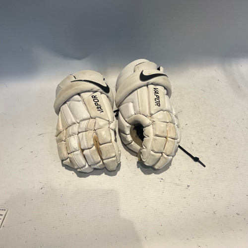 Vist Large View of Product Image Which is Used Nike VAPOR Lacrosse Gloves Mens White SM
