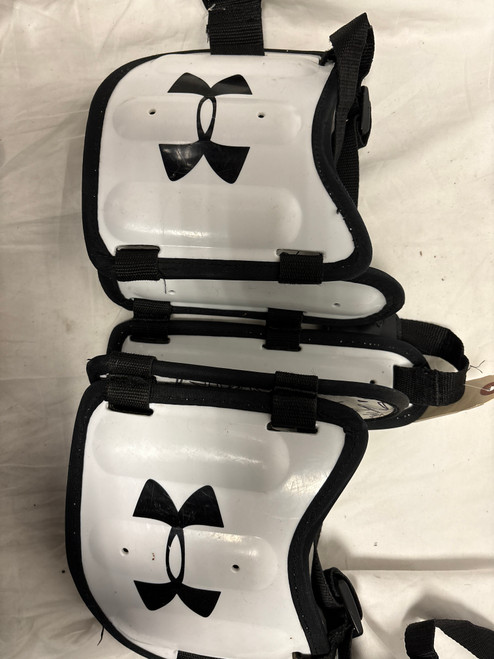 Vist Large View of Product Image Which is Used Under Armour RIB PADS Lacrosse Rib Pads White XS