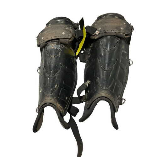 Vist Large View of Product Image Which is Used All-Star BLACK SHIN GUARDS Catchers Leg Guards Black Youth