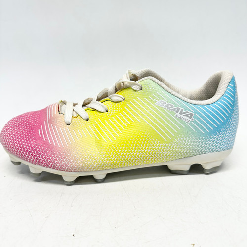 Vist Large View of Product Image Which is Used Brava Soccer Cleats Carolina Blue And Pink Junior 02