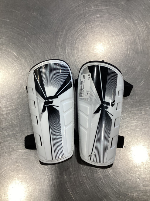 Vist Large View of Product Image Which is Used Franklin Soccer Shin Guards Adult White LG