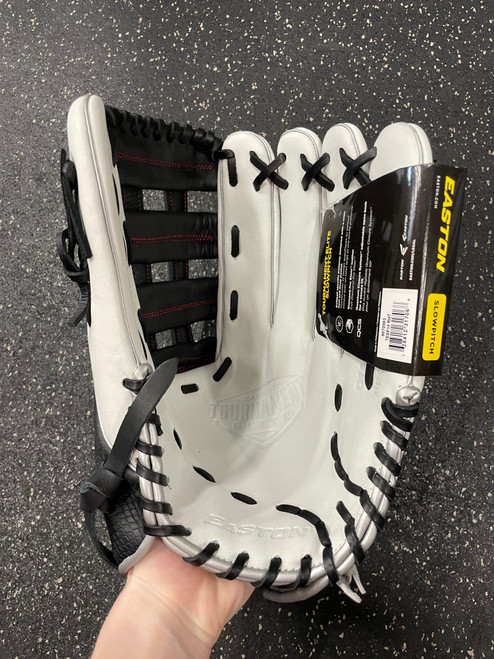 Vist Large View of Product Image Which is Used Easton TOURNAMENT ELITE NEW W/ TAGS BB/SB Glove RH Throw Black 14"