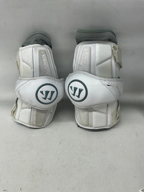Vist Large View of Product Image Which is Used Warrior BURN PRO Lacrosse Arm Pads/Guards White LG