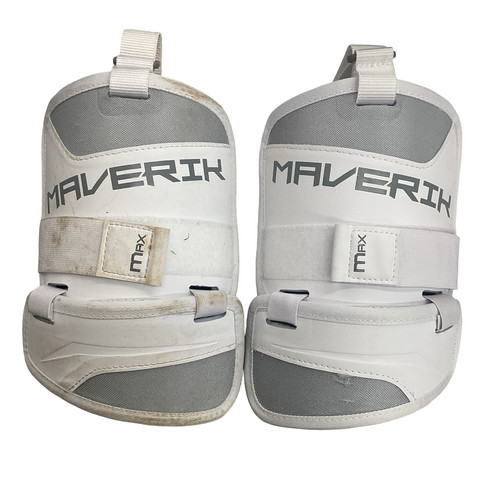Vist Large View of Product Image Which is Used Maverik MAX BICEP PADS Lacrosse Arm Pads/Guards White L/XL