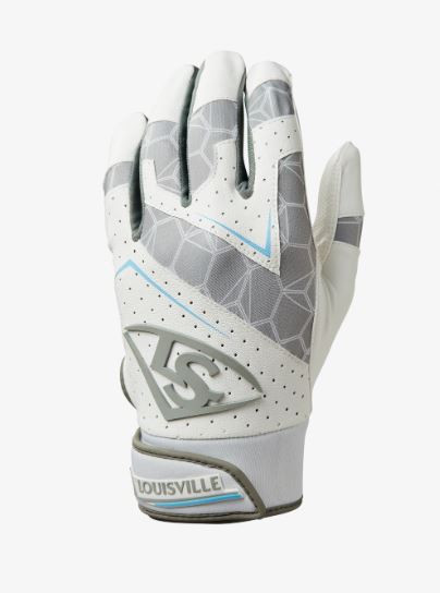 Vist Large View of Product Image Which is New LOUISVILLE SLUGGER GENUINE V2 YTH SM WHITE BATTING GLOVES