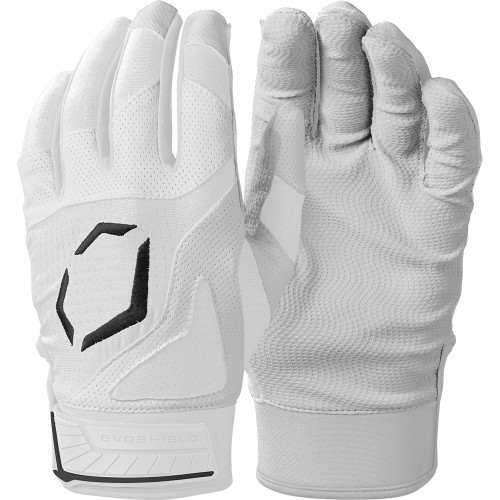 Vist Large View of Product Image Which is New EVOSHIELD SRZ-1 YTH SM WHITE BATTING GLOVES