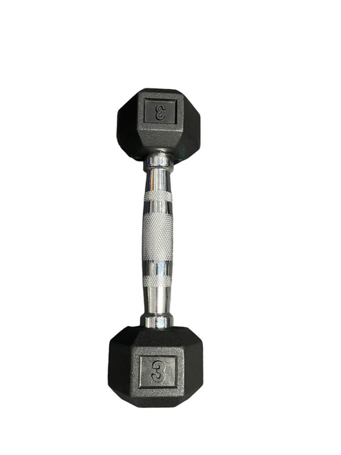 Vist Large View of Product Image Which is New Rubber Coated Dumbbell 3lb 11820-APOHDRS-3