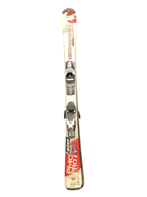 Vist Large View of Product Image Which is Used Rossignol PMC PRO J Boys DH Ski/Binding White 120 cm