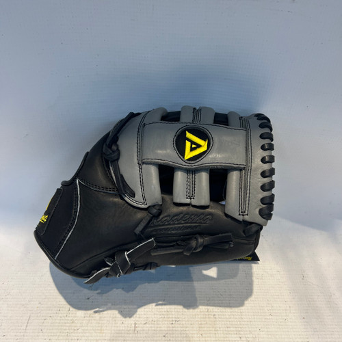 Vist Large View of Product Image Which is Used Akadema AFL10 11.5IN BLK BB/SB Glove RH Throw Black 11 1/2"