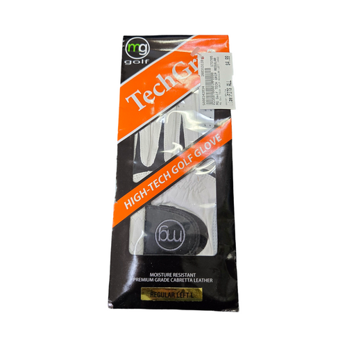 Vist Large View of Product Image Which is Used MG Golf TECH GRIP REGULAR LEFT HAND GLOVE Mens Golf Glove White Fits all