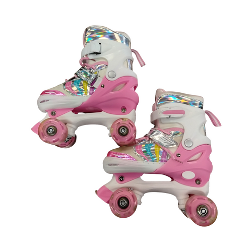 Vist Large View of Product Image Which is Used JESTME Child Roller Quad Skates Pink Adjustable