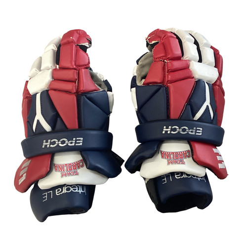 Vist Large View of Product Image Which is Used Epoch INTEGRA LE Lacrosse Gloves Mens White/Red/Navy MD