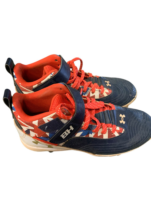 Vist Large View of Product Image Which is Used Under Armour BH CLEATS BB/SB Cleats Navy Blue Junior 04.5