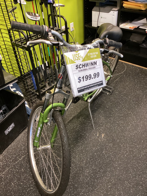 Vist Large View of Product Image Which is Used Schwinn SUBURBIA Cruiser Bike Mens Green 43-47cm - 17-18" - MD Frame