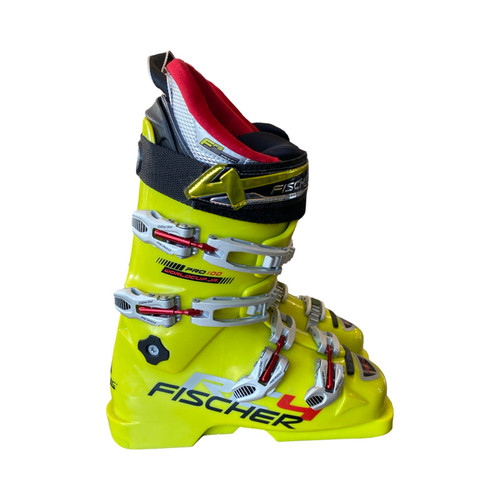 Vist Large View of Product Image Which is Used Fischer RC4 Mens DH Ski Boot Yellow 245 MP - M06.5 - W07.5