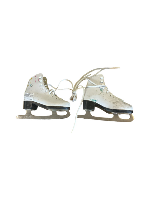 Vist Large View of Product Image Which is Used American Athletic FIGURE SKATE Girls Figure Skate White Youth 13.0