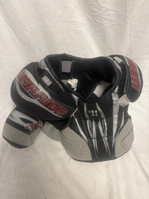 Vist Large View of Product Image Which is Used Warrior CHEST PROTECTOR Lacrosse Shoulder Pads Black MD