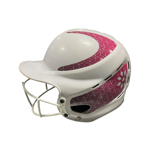 Vist Large View of Product Image Which is Used RIP-IT WHT HELMET 6-6 7/8 Batting Helmet w/Mask White S/M