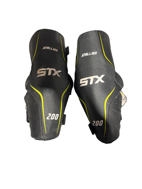 Vist Large View of Product Image Which is Used STX STALLION 200 Lacrosse Arm Pads/Guards Black LG