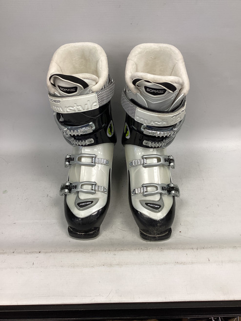 Vist Large View of Product Image Which is Used Fischer MY STYLE Womens DH Ski Boot White 265 MP - M08.5 - W09.5