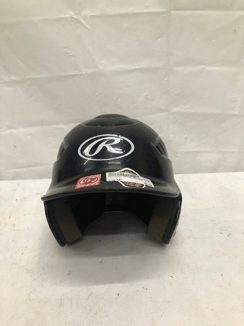 Vist Large View of Product Image Which is Used Rawlings BLACK HELMET Batting Helmet No Mask Black SM