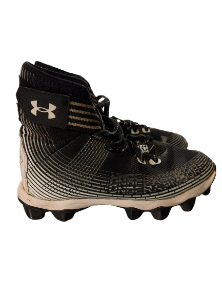 Vist Large View of Product Image Which is Used Under Armour Jr FB Cleats Black And White Junior 02.5