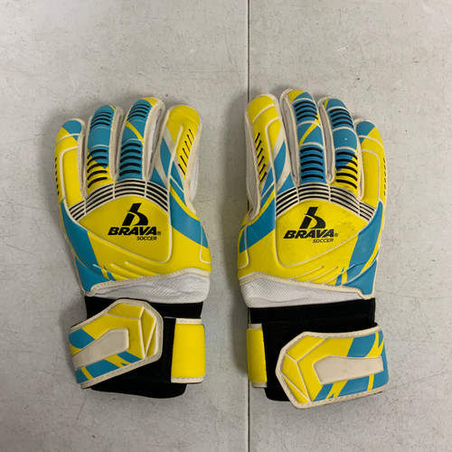 Vist Large View of Product Image Which is Used Brava Soccer Goalie Gloves Yellow 7
