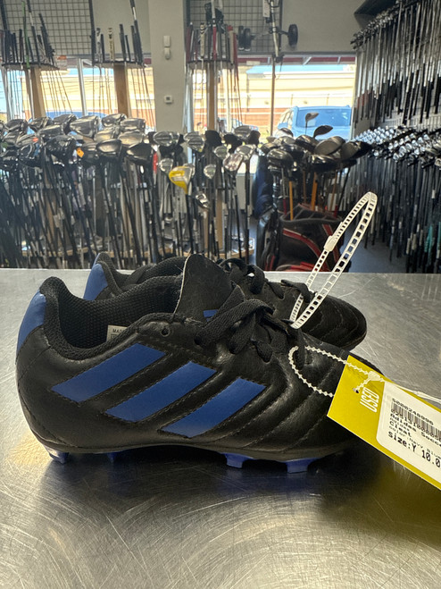 Vist Large View of Product Image Which is Used Adidas Soccer Cleats Navy Blue Youth 10.0