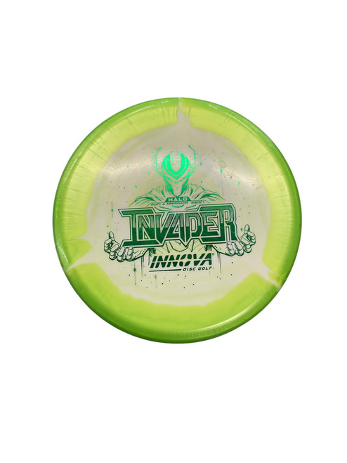 Vist Large View of Product Image Which is Used Innova HALO INVADER Disc Golf Putter Green