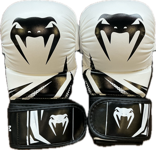 Vist Large View of Product Image Which is Used Venum MMA Gloves Black And White MD