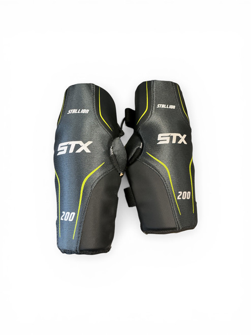 Vist Large View of Product Image Which is Used STX STALLION 200 Lacrosse Arm Pads/Guards Black XS