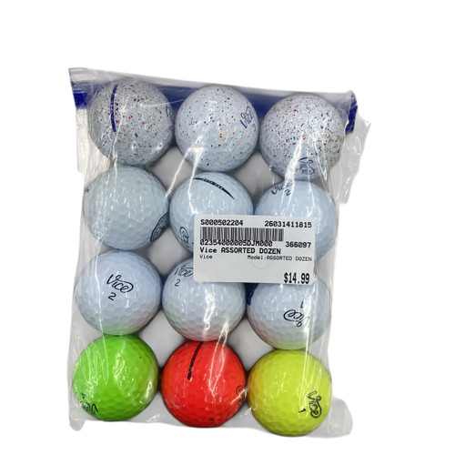Vist Large View of Product Image Which is Used Vice ASSORTED DOZEN 12 Pack - Golf Balls