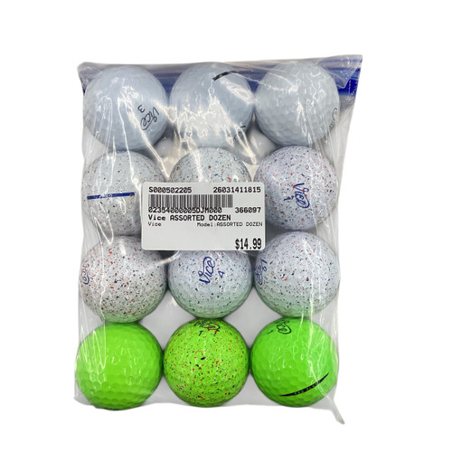 Vist Large View of Product Image Which is Used Vice ASSORTED DOZEN 12 Pack - Golf Balls