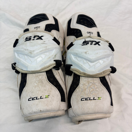 Vist Large View of Product Image Which is Used STX CELL IV ARM GUARDS Lacrosse Arm Pads/Guards White MD
