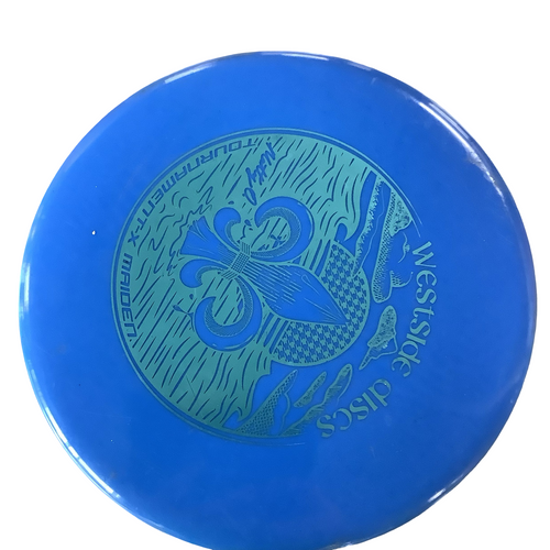 Vist Large View of Product Image Which is Used Westside TOURNAMENT MAIDEN Disc Golf Putter Royal Blue