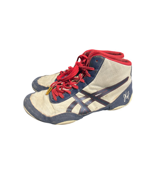 Vist Large View of Product Image Which is Used Asics Wrestling Shoes Navy Blue Junior 04