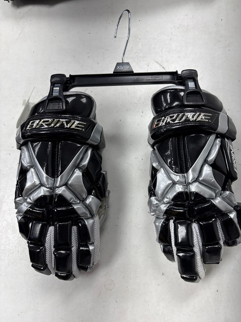 Vist Large View of Product Image Which is Used Brine MENACE Lacrosse Gloves Mens Black MD
