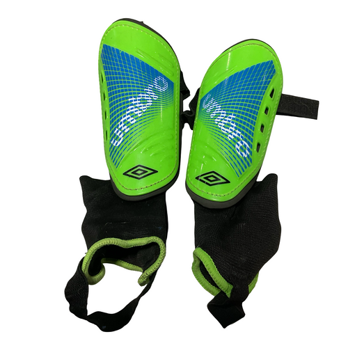 Vist Large View of Product Image Which is Used Umbro Soccer Shin Guards Youth Green LG
