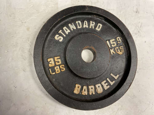 Vist Large View of Product Image Which is Used STANDARD BARBELL Olympic Plate Black 35 lb