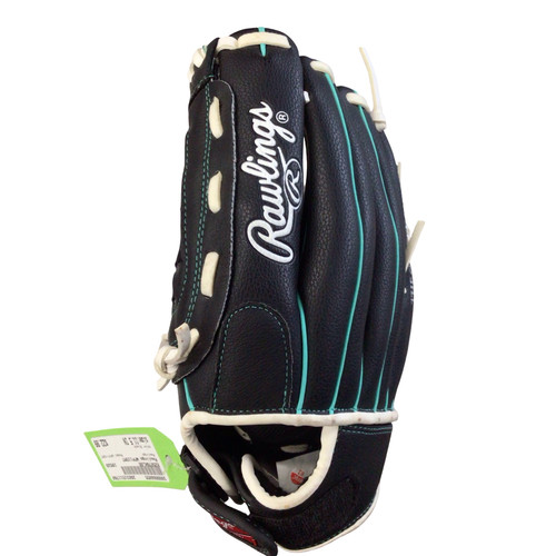 Vist Large View of Product Image Which is Used Rawlings WFP115MT LH Throw Fastpitch Gloves Black 11 1/2"